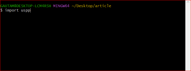 importing uspp in linux after installing 