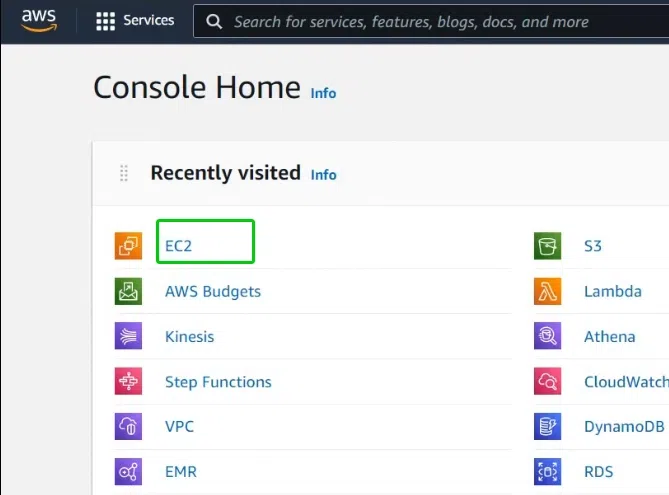 Select EC2 Instance.