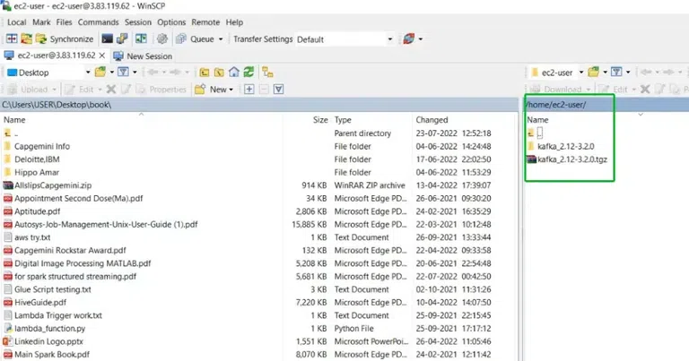 Open the kafka directory.