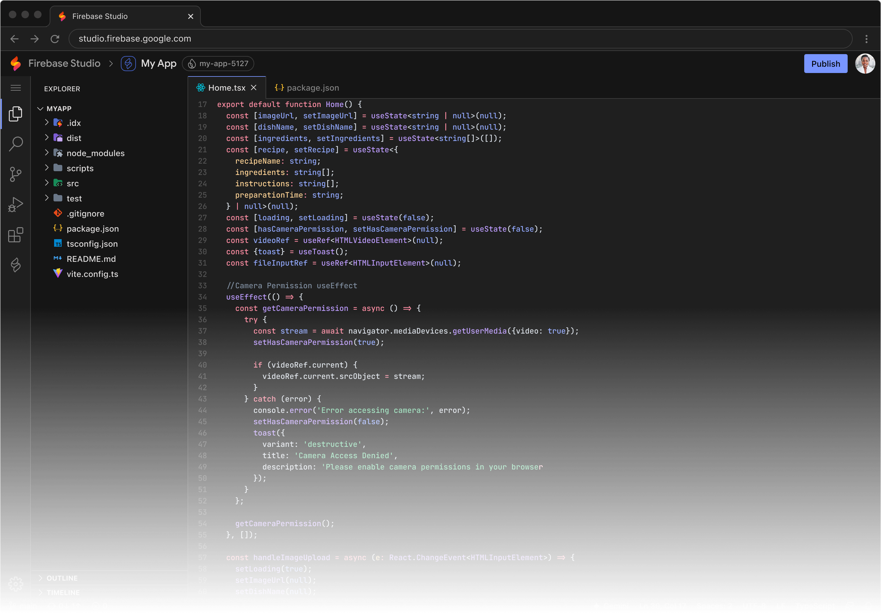 Code panel