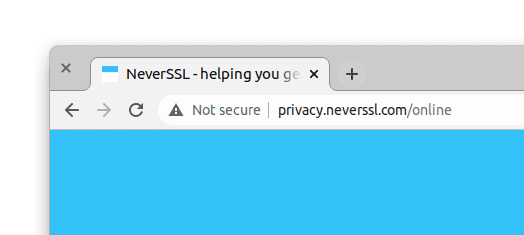 Avertissement "Non sécurisé" concernant l'URL Chrome pour ordinateur.