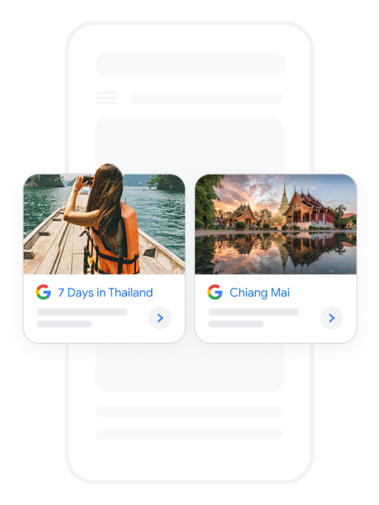 Two Display Ad travel ads in Google Search results.